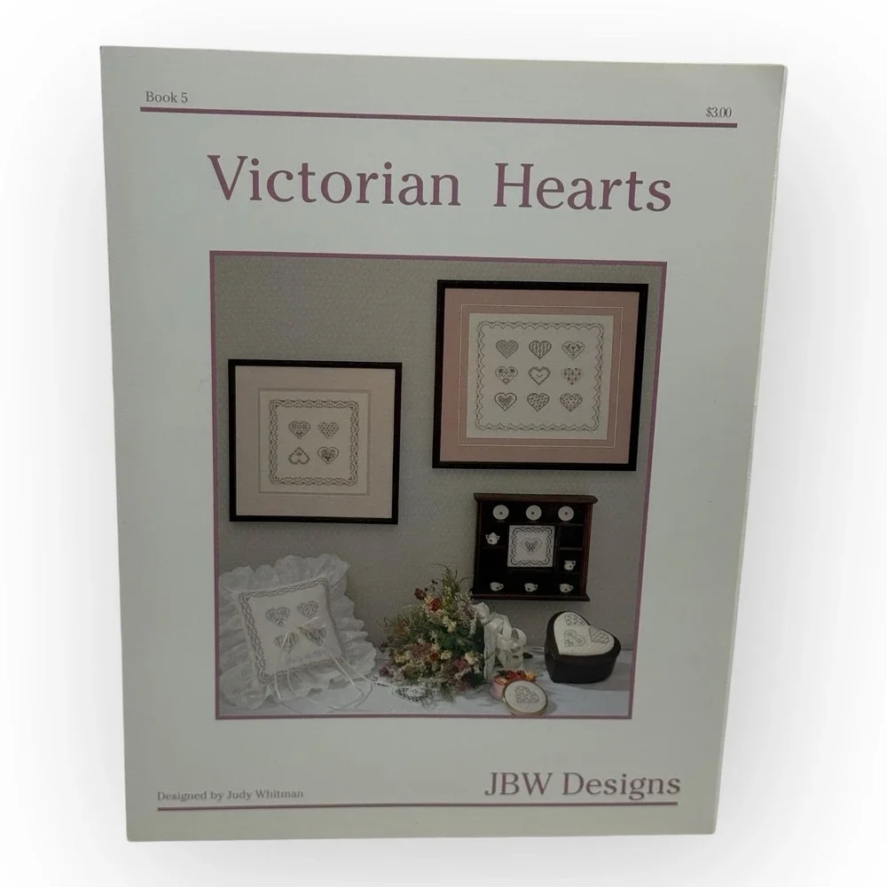 1990 JBW Designs Book 5 Victorian Hearts Cross Stitch Leaflet Country Style